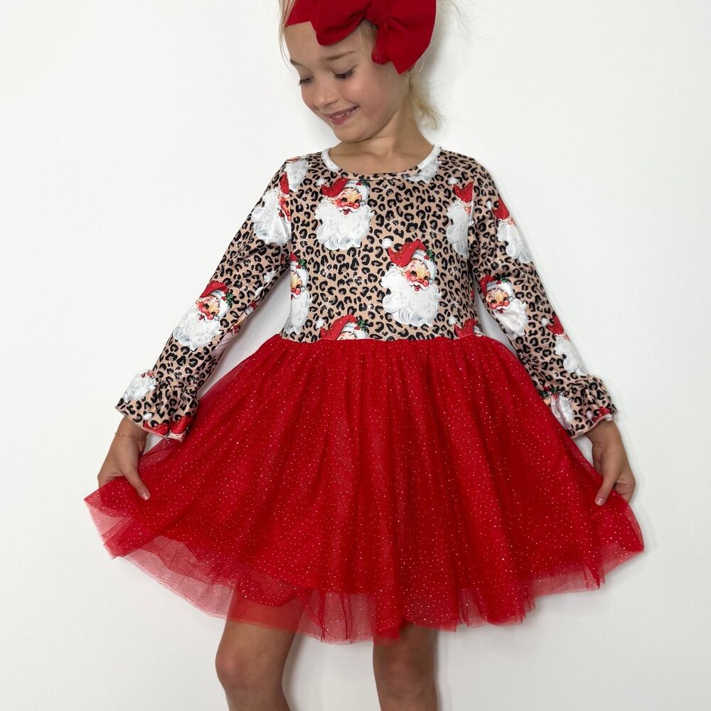Red Leopard Santa Tutu Dress